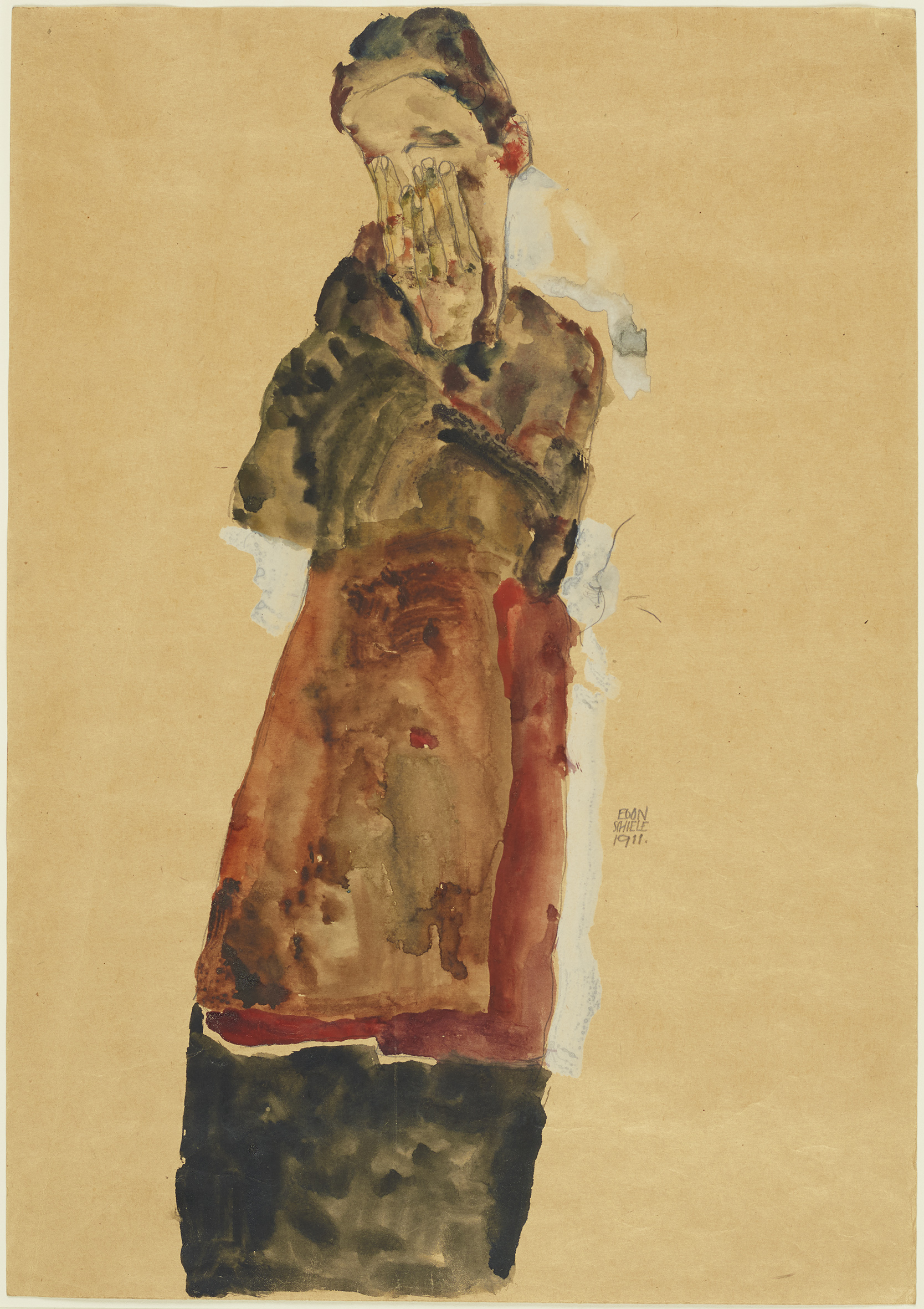 Museum Folkwang erwirbt Schiele-Aquarell „Stehendes Mädchen“ (1911